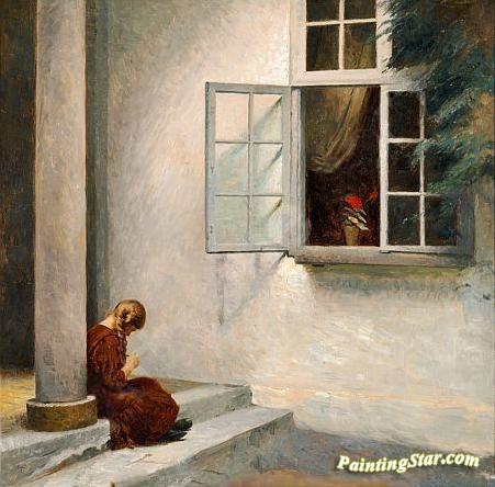 Lille Pige Ved Søjle - Liselund Artwork by Peter Ilsted