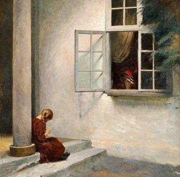 Lille Pige Ved Søjle - Liselund Artwork by Peter Ilsted