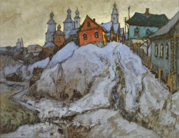 Evening in a Russian Village Artwork by Konstantin Gorbatov