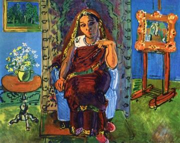 Interior With Hindu Woman Artwork by Raoul Dufy