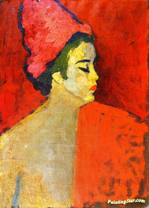Purple Turban Artwork by Alexej Jawlensky