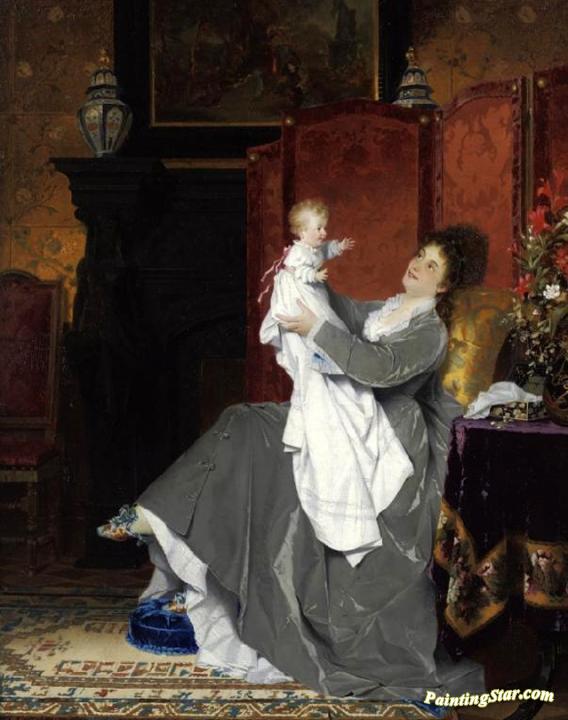Playing With Baby Artwork by Conrad Kiesel