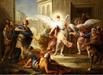 The Blinding Of The Inhabitants Of Sodom Artwork by Carle van Loo