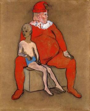 Clown And Young Acrobat Artwork by Pablo Picasso