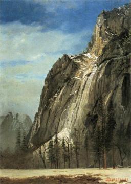 Cathedral Rocks, A Yosemite View Artwork by Albert Bierstadt