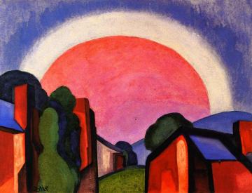 Rosy Light Artwork by Oscar Bluemner