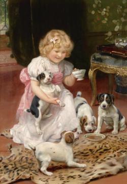 Tea-time Artwork by Arthur John Elsley
