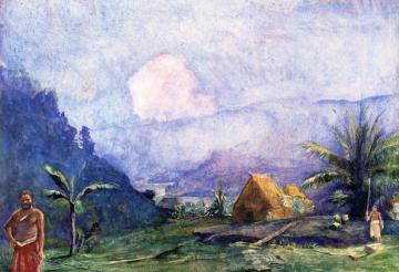Village of Navundi Wai Wai Vula, in Viti Levu, Fiji Artwork by John La Farge