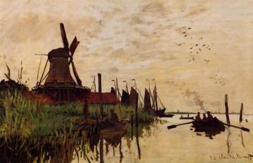 Windmill at Zaandam Artwork by Claude Oscar Monet
