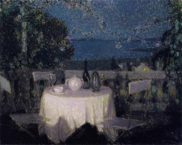 Table in the Moonlight Artwork by Henri Le Sidaner