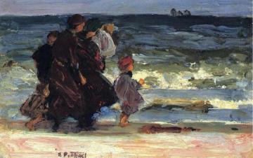 A Family at the Beach Artwork by Edward Potthast