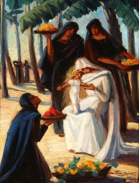 Rest on the Flight Into Egypt Artwork by Anne-Marie Dupont