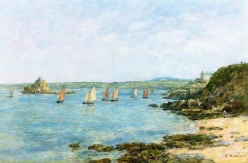 Douarnenez, Fishing Boats On The Bay Artwork by Eugène-Louis Boudin