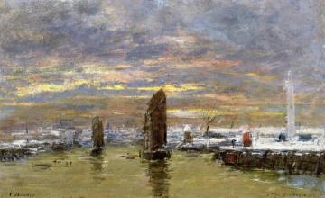 Dunkirk, Sunrise in Winter Artwork by Eugène-Louis Boudin