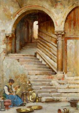 A Courtyard in Verona Artwork by William Logsdail
