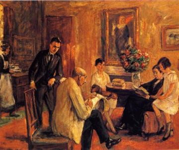 The Artist Sketching in the Circle of His Family Artwork by Max Liebermann