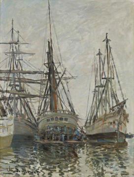 Boats in a Harbour Artwork by Claude Oscar Monet