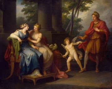 Venus Induces Helen To Fall In Love With Paris Artwork by Angelica Kauffmann