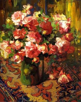 A Bouquet Of Roses Artwork by Franz Bischoff