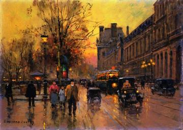 Street Scene Artwork by Edouard Léon Cortes