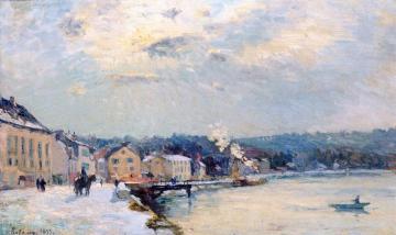 Snow at Bougival, Winter Sunlight Artwork by Albert Lebourg