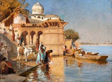 Along The Ghats, Mathura Artwork by Edwin Lord Weeks