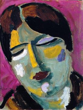 Mystical Head: Dreaming Woman Artwork by Alexej Jawlensky
