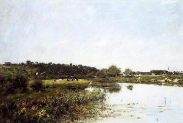 The Banks of the Touques Artwork by Eugène-Louis Boudin