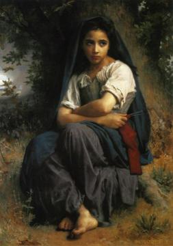 The Little Knitter Artwork by William Adolphe Bouguereau