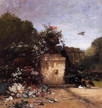 The Garden Artwork by Eugène-Louis Boudin