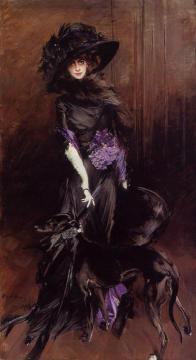 Portrait Of The Marchesa Luisa Casati, With A Greyhound Artwork by Giovanni Boldini