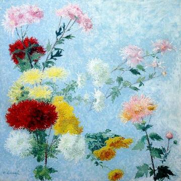 Etude De Chrysanthemes Artwork by Achille Lauge