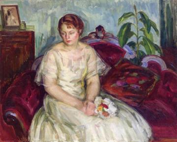 Woman In White Gown Artwork by Louis Ritman