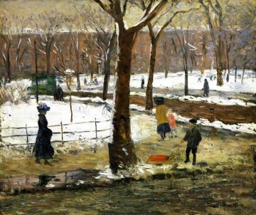 Washington Square, Winter Artwork by William James Glackens