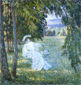 Madame Vian seated in the Park Artwork by Henri Lebasque