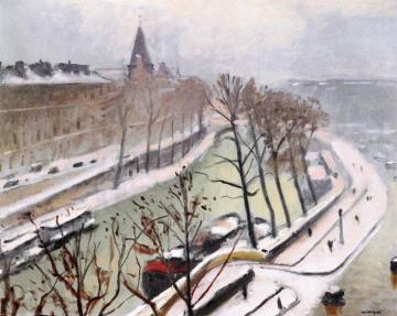 Quai Des Grands Augustins In The Snow Artwork by Albert Marquet