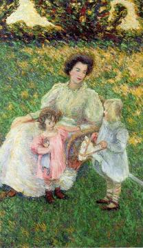 Suzanne and Her Children Artwork by Theodore Earl Butler