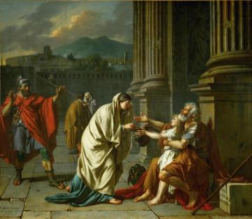Belisarius Receiving Alms Artwork by Jacques Louis David