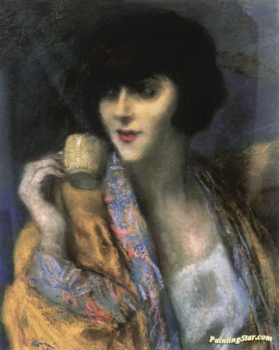 Woman with a Chinese Cup Artwork by József Rippl-Rónai