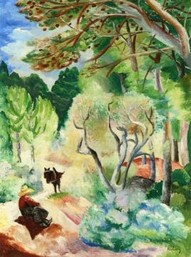 Landscape at Saint-Tropez Artwork by Moise Kisling
