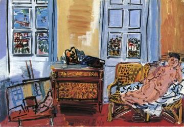 Nude in the Studio Artwork by Raoul Dufy