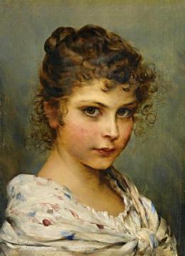 Little Italian Girl Artwork by Eugen Von Blaas