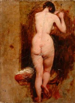 Standing Female Nude, Back View Artwork by William Etty