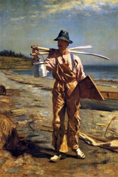 Grand Manan Fisherman Bringing Home His Oars Artwork by John George Brown