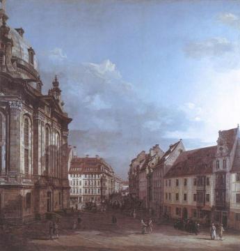 Dresden, the Frauenkirche and the Rampische Gasse Artwork by Bernardo Bellotto
