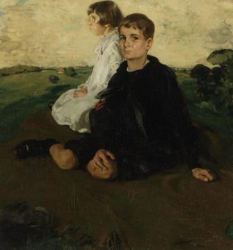 Portrait Of The Children Of General John A. Logan Artwork by Sir William Nicholson