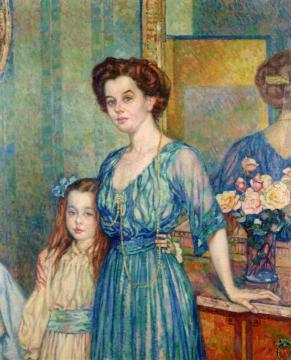 Madame Von Bodenhausen avec son enfant Luli Artwork by Theo van Rysselberghe
