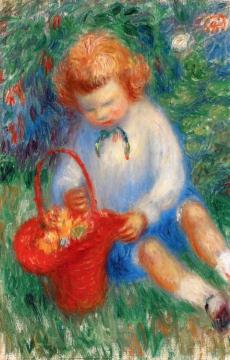 Lenna with Basket of Flowers Artwork by William James Glackens