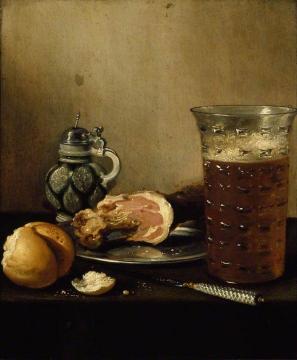 Still Life with a Ham Artwork by Pieter Claesz