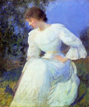 Girl in White Artwork by Edmund Tarbell